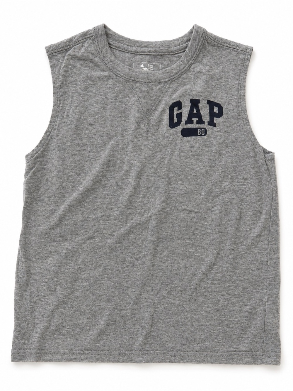 GAP Heather Gray Tank Top with Navy Logo